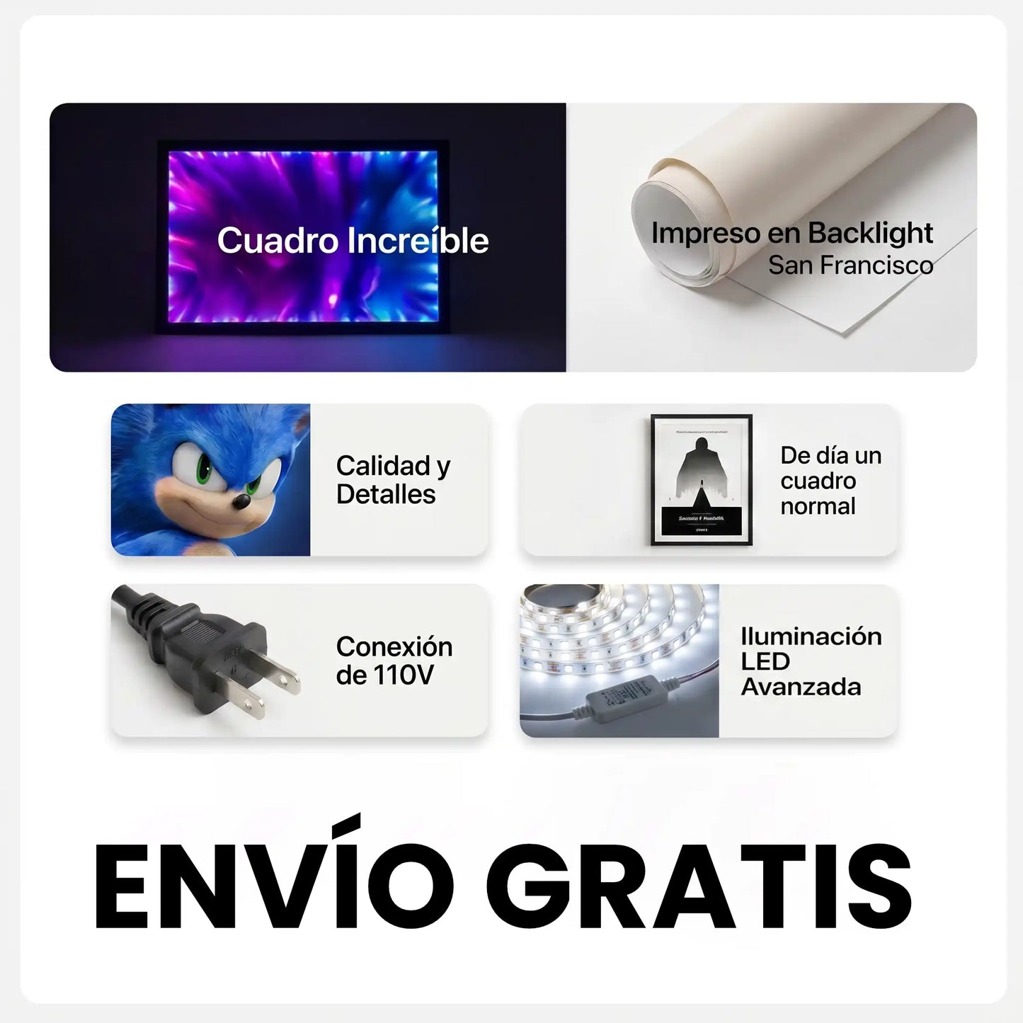 Cuadros luminosos 10 LED