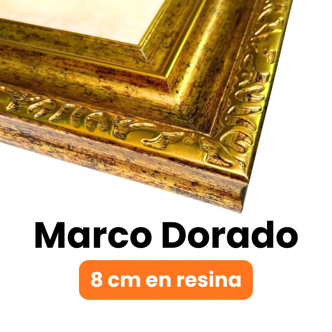 lienzo marco dorado 57